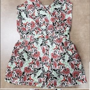 1. State Floral White V Neck Floral Print Romper